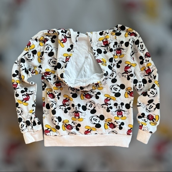 Disney zip up hoodie 60% cotton 40% polyester Mickey Mouse print sz S - Picture 2 of 3